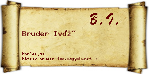 Bruder Ivó névjegykártya